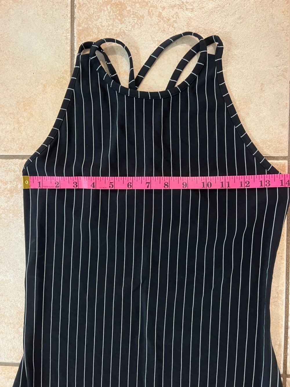 Vintage 90s City Triangles Black and‎ White Striped Maxi Dress, Sz Medium - Picture 5 of 8